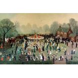HELEN BRADLEY M.B.E. (BRITISH 1900-1979) 'The Fair at Daisy Nook' a signed open edition print with