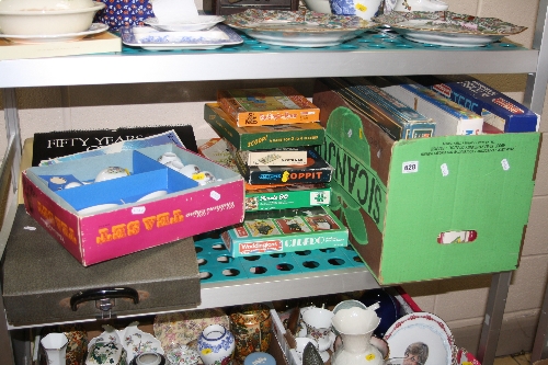 VARIOUS SUNDRIES, to include a boxed child's teaset, various games (Waddingtons etc), two