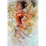 GARY BENFIELD (BRITISH, 20TH CENTURY) 'Summer Romance' an artist proof print 6/25 of an entwined man