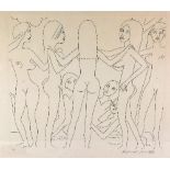 KNOX MARTIN (AMERICAN B1923) an abstract study of a group of women, produced as a limited edition