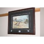 STINTON, G.A.S, grouse and pheasant scene, watercolour, farmed, 19.5cm x 30cm