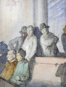 INITIALLED W.S. (EARLY 20TH CENTURY), a characture of people in a theatre, watercolour,