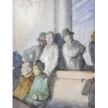 INITIALLED W.S. (EARLY 20TH CENTURY), a characture of people in a theatre, watercolour,