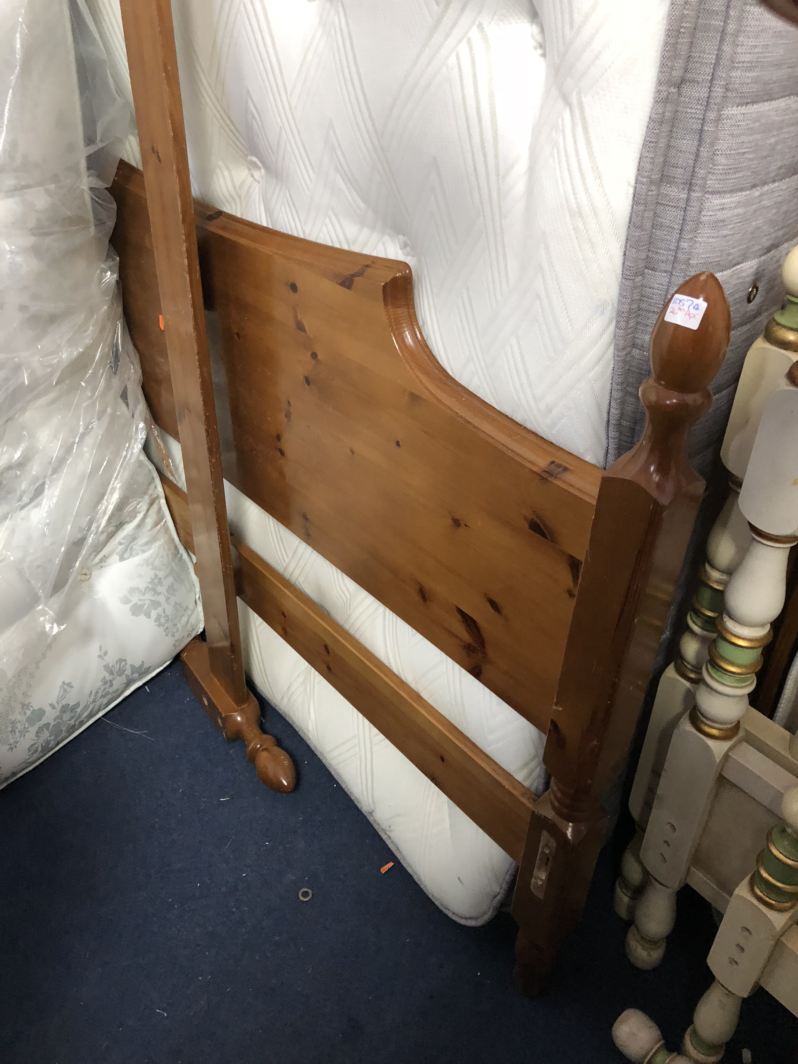 A PINE 4' 6' BEDFRAME