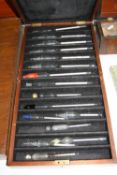 A COLLECTION OF ASSORTED HYDROMETERS, in fitted wooden case (16)