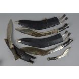 THREE GURKHA KUKIRI KNIVES