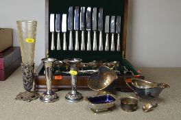 A CANTEEN OF GEORGE BUTLER FLATWARE, with an assortment of other flatware and plated ware items