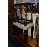 AN OAK OCCASIONAL TABLE, and a dressing stool (2)