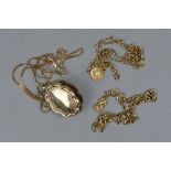 MISCELLANEOUS PENDANT COLLECTION, a modern oval scalloped edge design locket measuring approximately