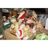 A BOX OF MODERN BISQUE HEAD COLLECTORS DOLLS