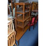 A MAHOGANY COFFEE TABLE, and two matching occasional tables (3)