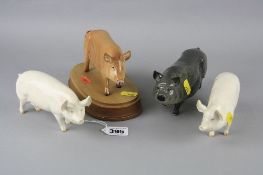 TWO BESWICK SOWS, Ch 'Wall Queen 40th' No.1452A, together with a Royal Doulton 'Vietnamese Pot-