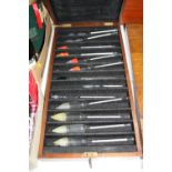 A COLLECTION OF ASSORTED HYDROMETERS, in fitted wooden case (13)