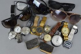 A BOX OF MIXED WATCHES, etc
