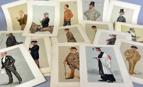 FIFTEEN VANITY FAIR SPY PRINTS, mostly themed around horse racing characters, unmounted, unframed,