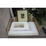 A COLLECTION OF MOSTLY UNFRAMED WATERCOLOURS AND PASTELS, late 19th century and 20th century,