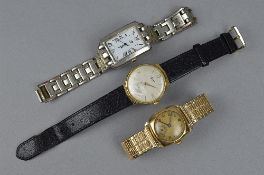 THREE WRISTWATCHES, to include 9ct, Accurist and another (3)