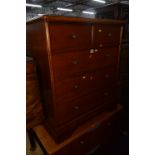 A CHERRYWOOD CHEST, of four long drawers and modern office drawers (2)