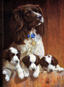 NIGEL HEMMING (BRITISH, 20TH CENTURY), 'All above Board', a limited edition print of a Spaniel and