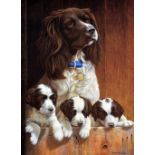 NIGEL HEMMING (BRITISH, 20TH CENTURY), 'All above Board', a limited edition print of a Spaniel and