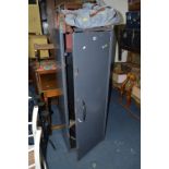 A METAL GUN CABINET, approximate size 141cm x 51cm