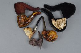 A BOX OF VARIOUS MEERSCHAUM AND OTHER PIPES