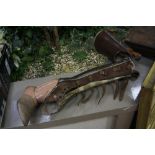 A I.E. HANGER & CO LTD PROSTHETIC LEG, dated from 1960's, leather and steel construction, jointed at