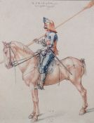 AFTER ALBRECHT DURER (1471-1528) 'Study of a Rider', a 20th Century print of a Knight mounted on