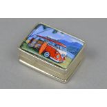 A STIRLING ENAMELLED PILL BOX