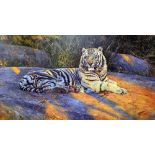 ANTHONY GIBBS (BRITISH, 20TH CENTURY), 'The Great White Tiger', a limited edition print 753/1500,
