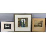 THREE LIMITED EDITION ETCHINGS, the first by Gordon Miles (british B.1947), 'Departure Awbridge'