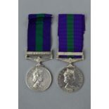 TWO GENERAL SERVICE MEDALS, ERII Malaya Bar, correctly named to 5038528 ACI (Air Combat