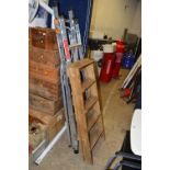 TWO ALI STEPLADDERS, and a set of wooden step ladders (3)