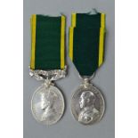 TERRITORIAL EFFICIENCY MEDAL, George V, named to 4259303 Pte T. Madison, 4th Northumberland Fus