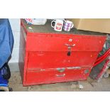 A ROLLING MECHANICS TOOL CHEST, with spanners, sockets and many other tools (two keys)