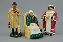 THREE ROYAL DOULTON FIGURES, 'Forty Winks' HN1974, 'The Shepherd' HN1975 (broken base) and 'The