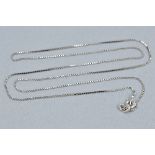 A 9CT WHITE GOLD NECKLACE, approximate length 50cm, approximate weight 1.9 grams