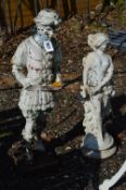 A COMPOSITE GARDEN FIGURE OF A MAN AND ANOTHER OF A LADY (2)