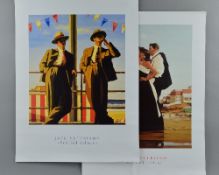JACK VETTRIANO (BRITISH 1951) 'SEASIDE SHARKS' AND 'THE MISSING MAN II', two open edition prints