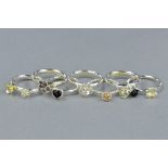 A SELECTION OF SEVEN 925 SILVER STACKING RINGS, ring size J1/2, approximate weight 18.0 grams