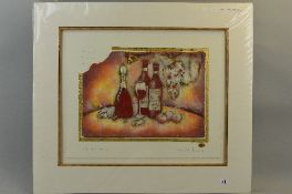 KEVIN BLACKHAM (BRITISH - CONTEMPORARY) 'VIN DE TABLE III', a mixed media artwork, signed, titled in