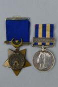 AN EGYPT AND KHEDIVES STAR PAIR OF MEDALS, Egypt medal has the 'Suakin 1885' bar and is named to