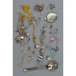 A BAG OF MISCELLANEOUS SILVER, etc, approximate weight 122.1 grams