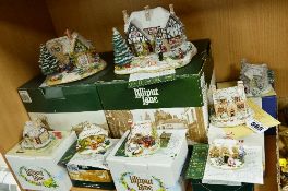 EIGHT BOXED LILLIPUT LANE SCULPTURES, to include two from Christmas Collection 'The Vicarage' and '