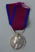 A WATERLOO MEDAL 1815, flat topped half ring suspender, named in capitals to James Ashton, Royal