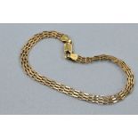 A 9CT GATE BRACELET, approximate size 4.0 grams