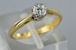 AN 18CT DIAMOND SOLITAIRE RING, ring size F, approximate weight 2.0 grams