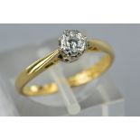 AN 18CT DIAMOND SOLITAIRE RING, ring size F, approximate weight 2.0 grams