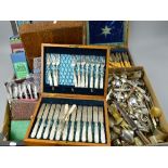 A QUANTITY OF VARIOUS BOXED FLATWARE, and a box of loose flatware