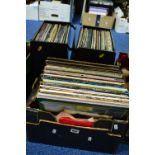 TWO CASES AND A BOX OF 140 LPs AND SINGLES, including ABBA greatest hits and The Album, other